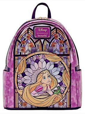 Loungefly Disney Rapunzel Purple Stained Glass Loungefly Mini Backpack